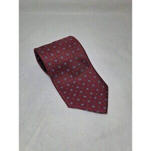 Boggi 100% Silk Neck Tie, Burgundy with Micro Flowers